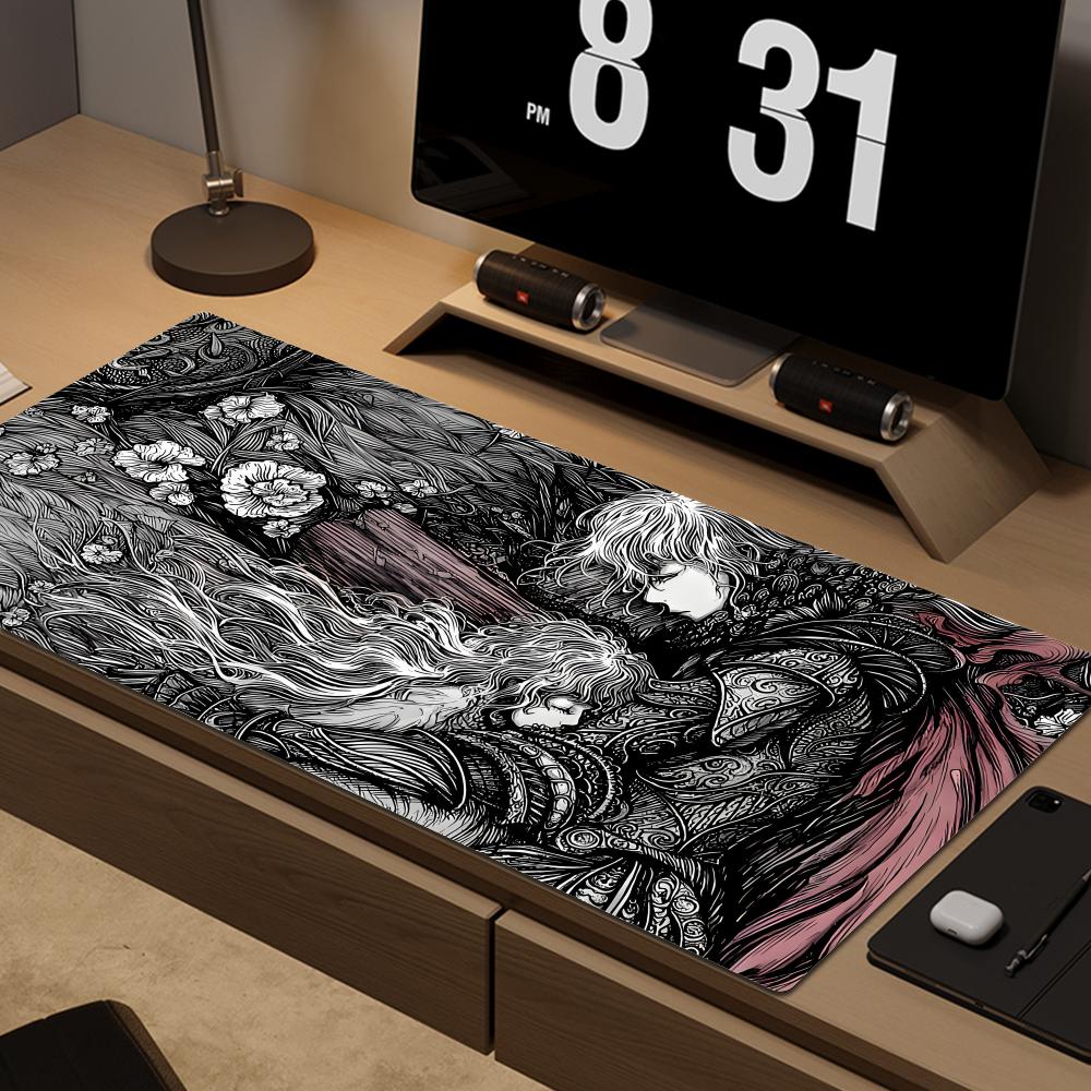 Desk Setup Red - Cool Black Angel Fairy Tale Mouse