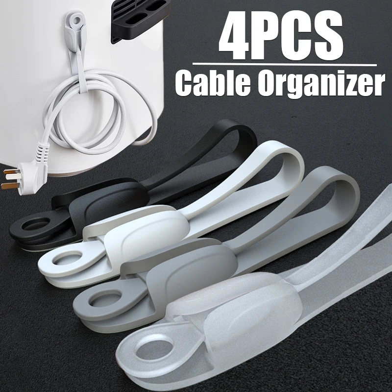 Desk Setup Cable Management - Upgraded Cord Wrapper Holder Cable Organizer
