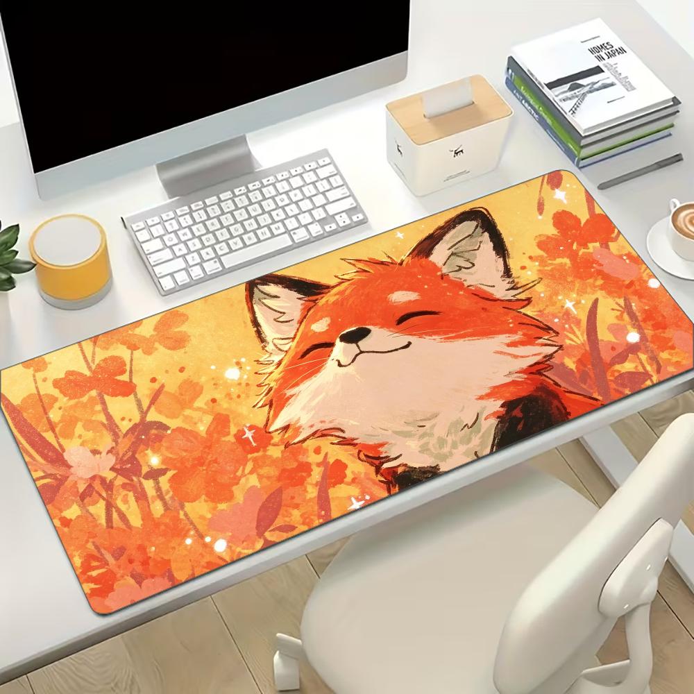 Desk Setup Red - Autumn Red Fox Extended Gaming Mouse