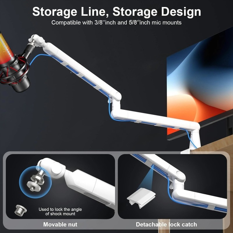 Microphone Boom Arm, Cable Man - Desk Setup Blue 评论和价格