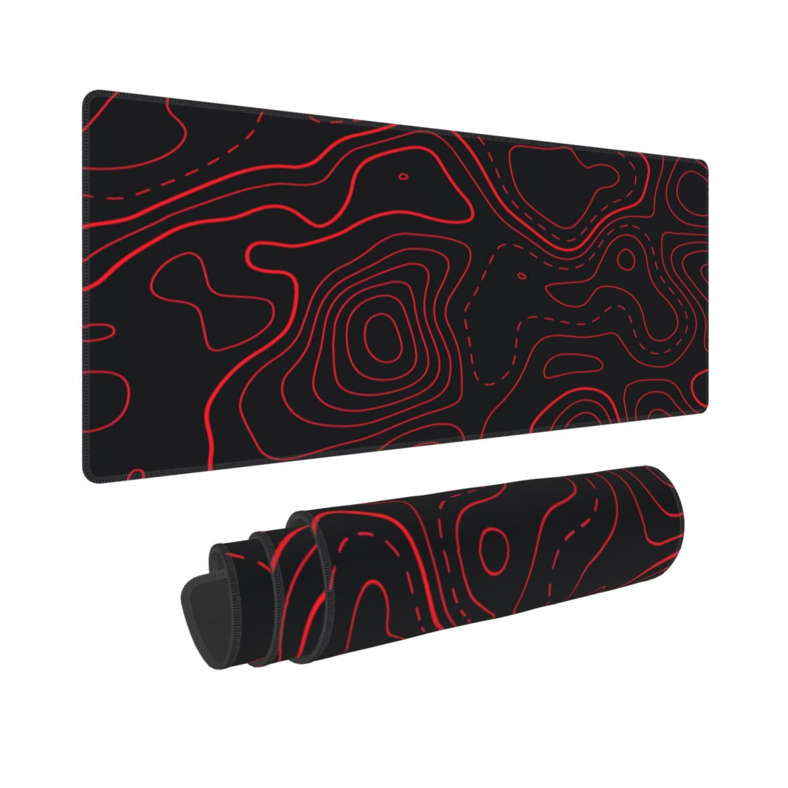 Red Black Topographic Gaming M - Desk Setup Red 评论和价格