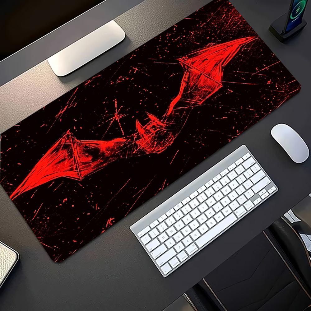 Dark Red Bat Pattern Large Gam - Desk Setup Red 评论和价格