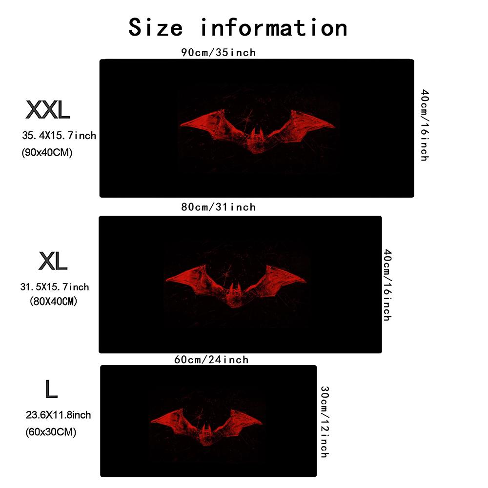 Dark Red Bat Pattern Large Gam - Desk Setup Red 评论和价格