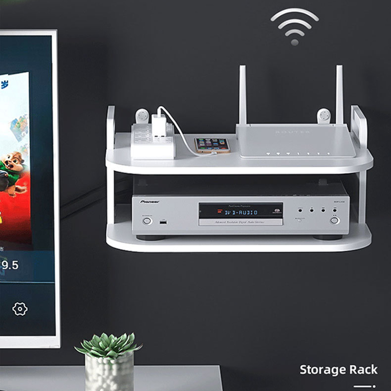 Wall-Mounted Router Cable Orga - Desk Setup Tv 评论和价格