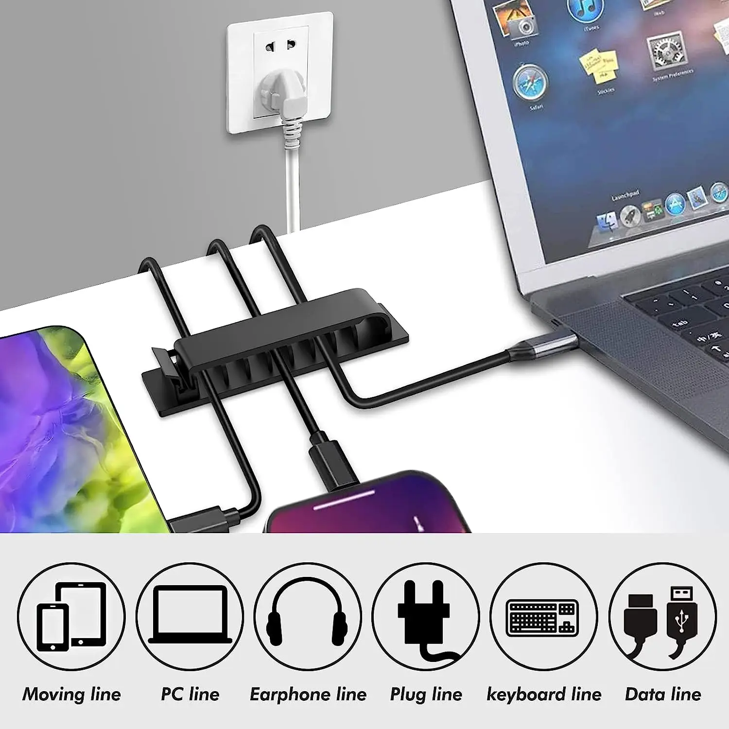 Cable Organizer Self Adhesive  - Desk Setup Cable Management 评论和价格