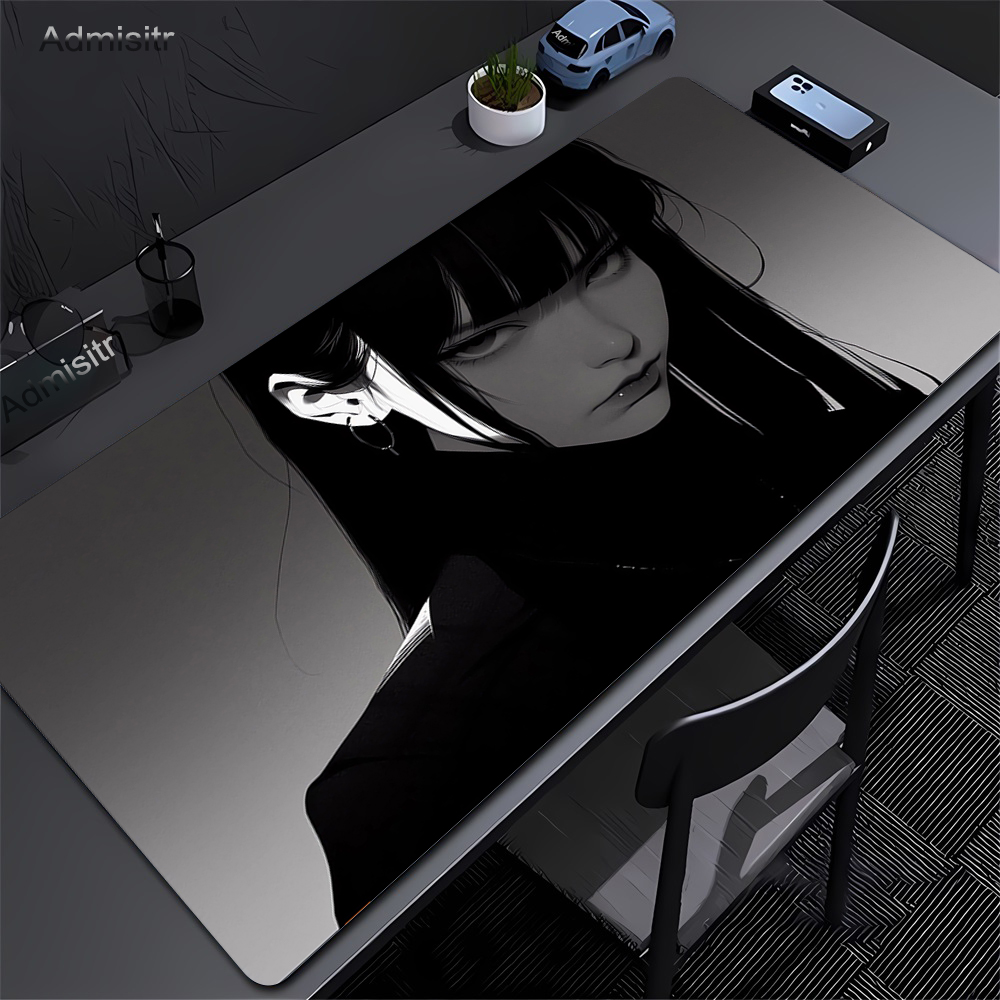 Black Anime Dark Girl Table Ma - Desk Setup Blue 评论和价格