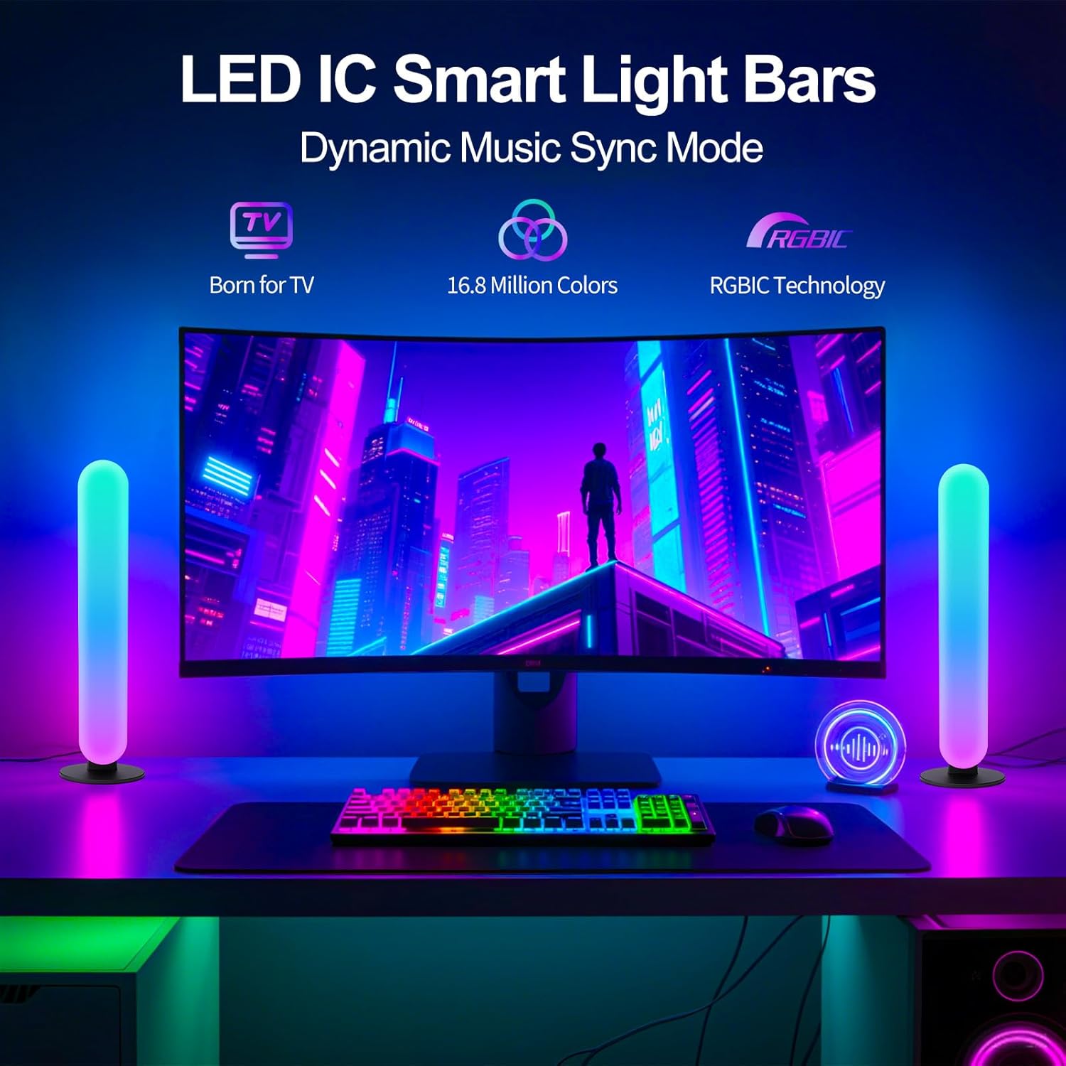 Plastic RGB LED Light Bar Musi - Ambient Light Bar Usb 评论和价格