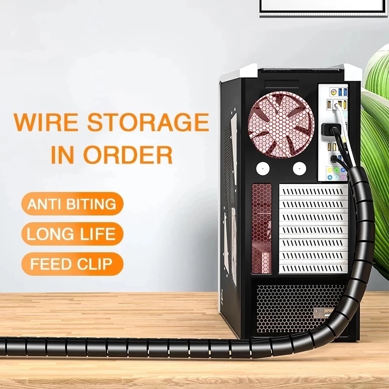 2M/1M Flexible Spiral Cable Wi - Desk Setup Cable Management 评论和价格