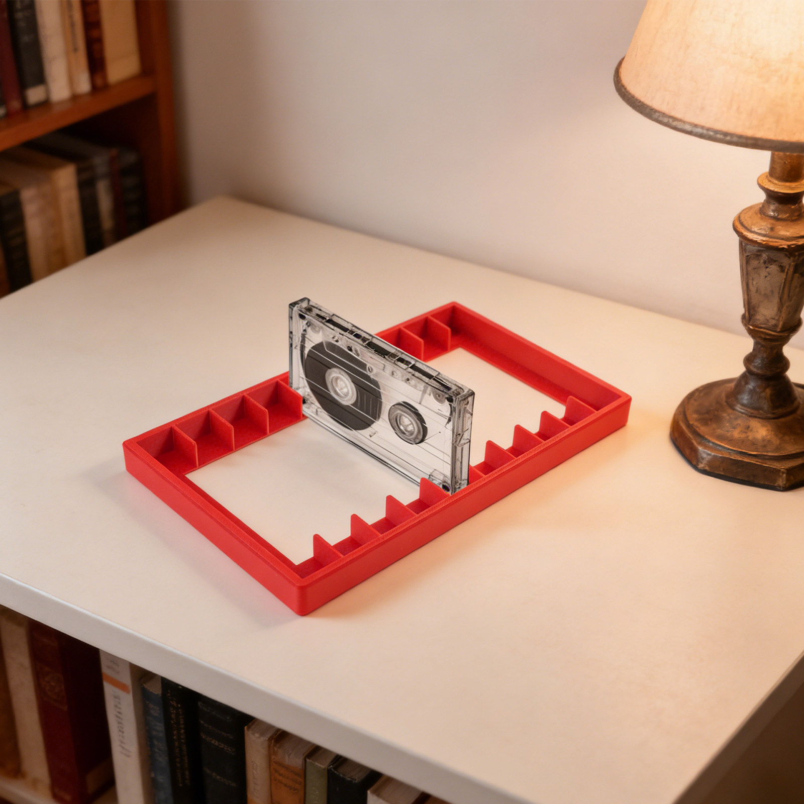 Cassette Storage Organizer She - Desk Setup Red 评论和价格