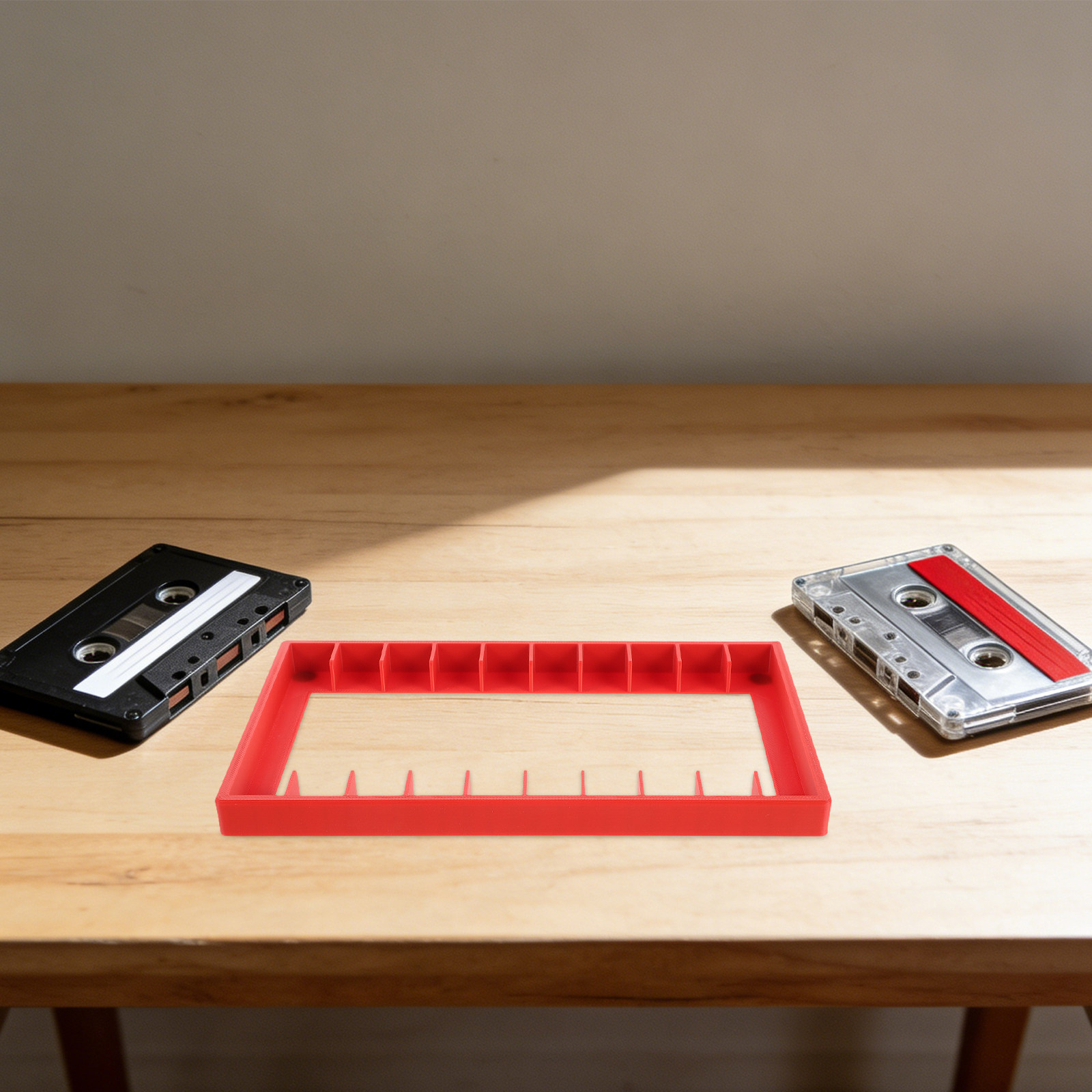 Cassette Storage Organizer She - Desk Setup Red 评论和价格