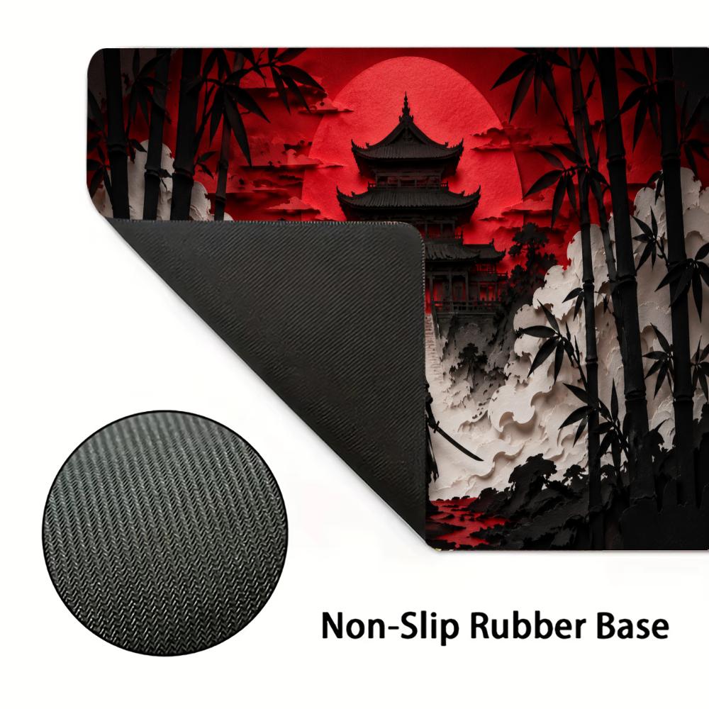 Samurai Red Moon Mouse Pads Pc - Desk Setup Red 评论和价格
