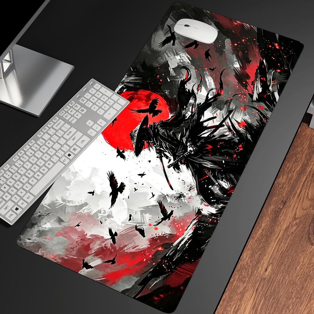 Samurai Red Moon Crows Mouse P - Desk Setup Red 评论和价格