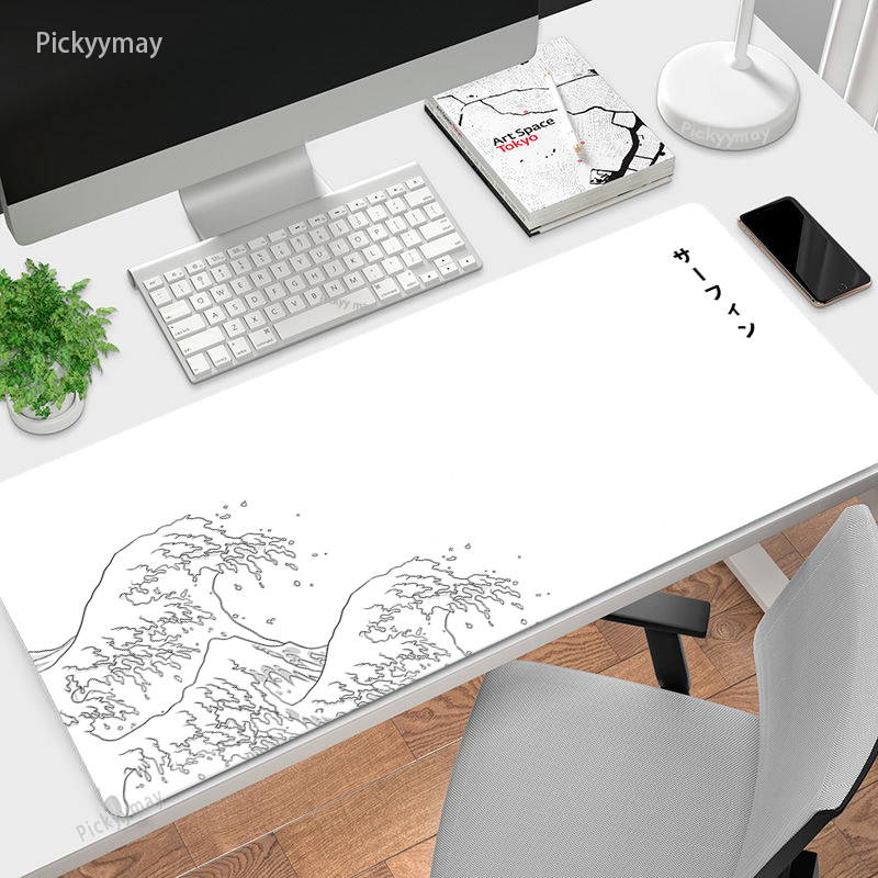 Large Mousepad Japan Great Wav - Desk Setup Blue 评论和价格