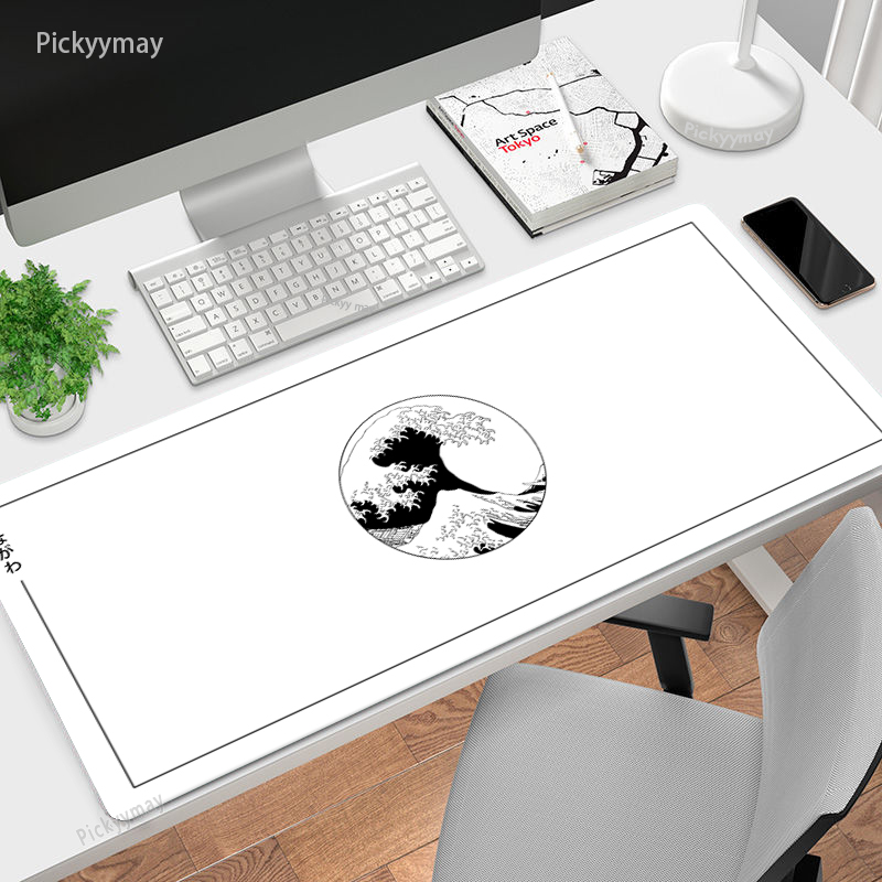 Large Mousepad Japan Great Wav - Desk Setup Blue 评论和价格