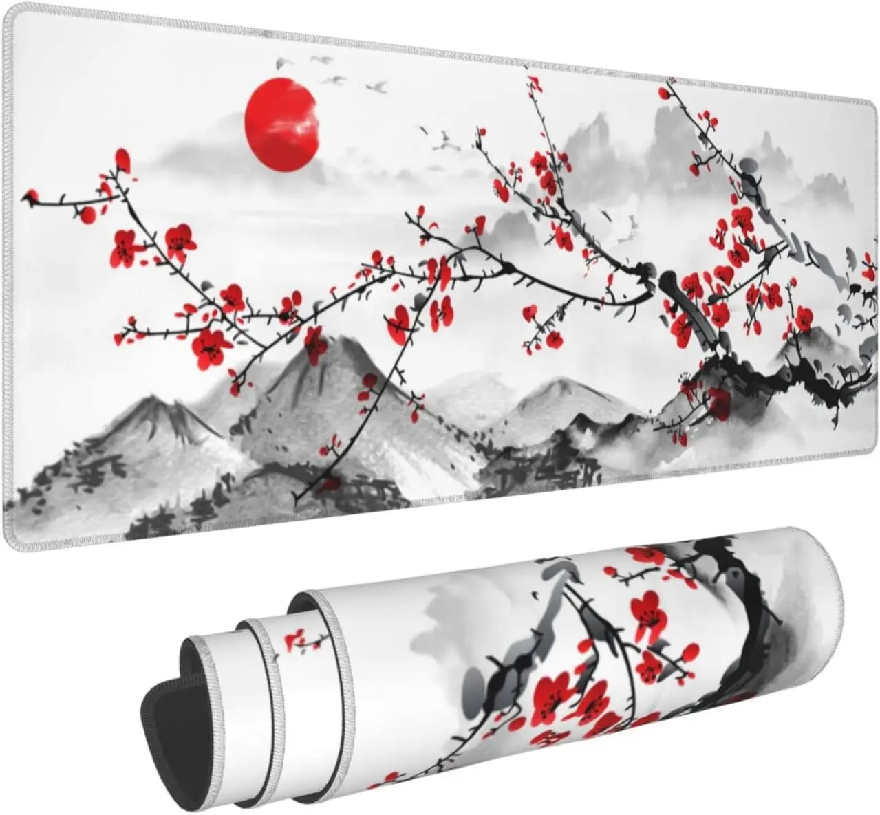Chinese Ink Wash Plum Blossom  - Desk Setup Red 评论和价格