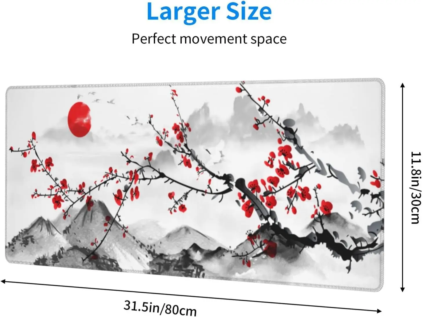 Chinese Ink Wash Plum Blossom  - Desk Setup Red 评论和价格