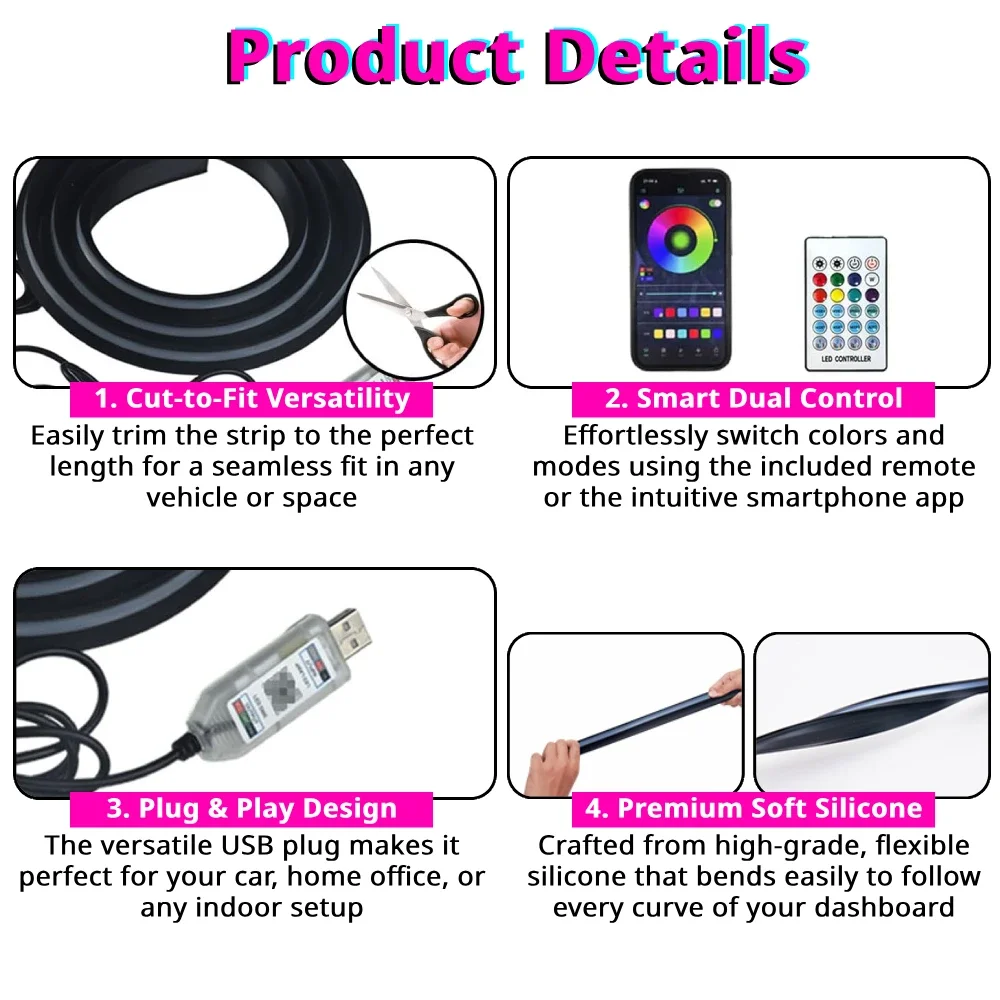 Car Windshield Ambient Light S - Ambient Light Bar Usb 评论和价格