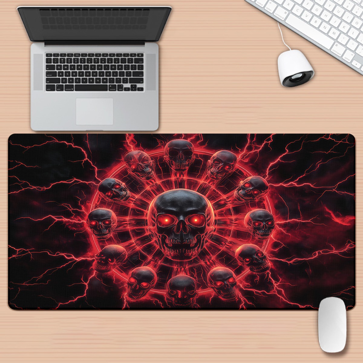 Gothic Skull Pentagram Gaming  - Desk Setup Red 评论和价格