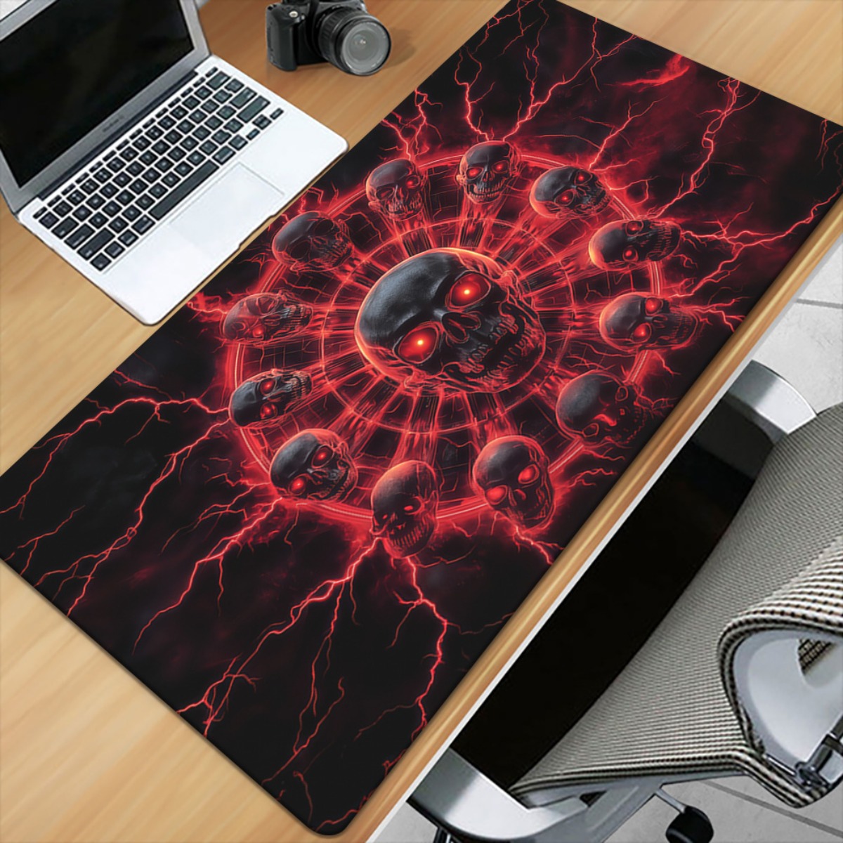 Gothic Skull Pentagram Gaming  - Desk Setup Red 评论和价格