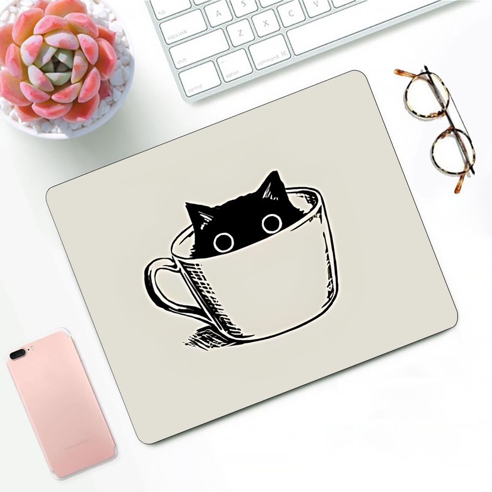 Cute Coffees Cats Gaming Mouse - Desk Setup Blue 评论和价格