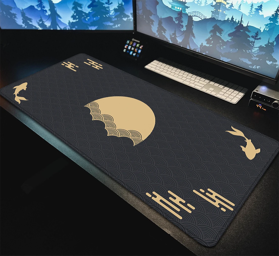 Japanese Desk Mat Black & Red  - Desk Setup Red 评论和价格