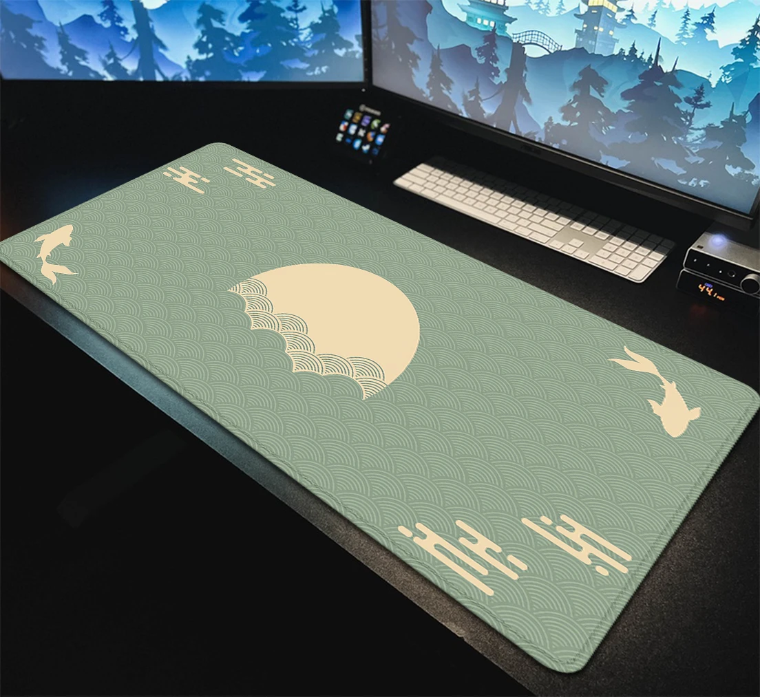 Japanese Desk Mat Black & Red  - Desk Setup Red 评论和价格