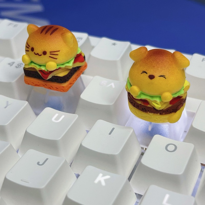 Cartoon Burger Cat Puppy Keyca - Desk Setup Tv 评论和价格