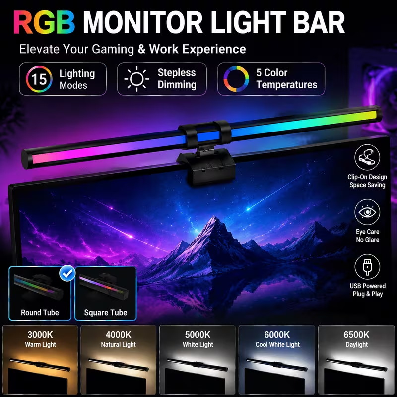 USB LED Monitor Light Bar with - Ambient Light Bar Usb 评论和价格
