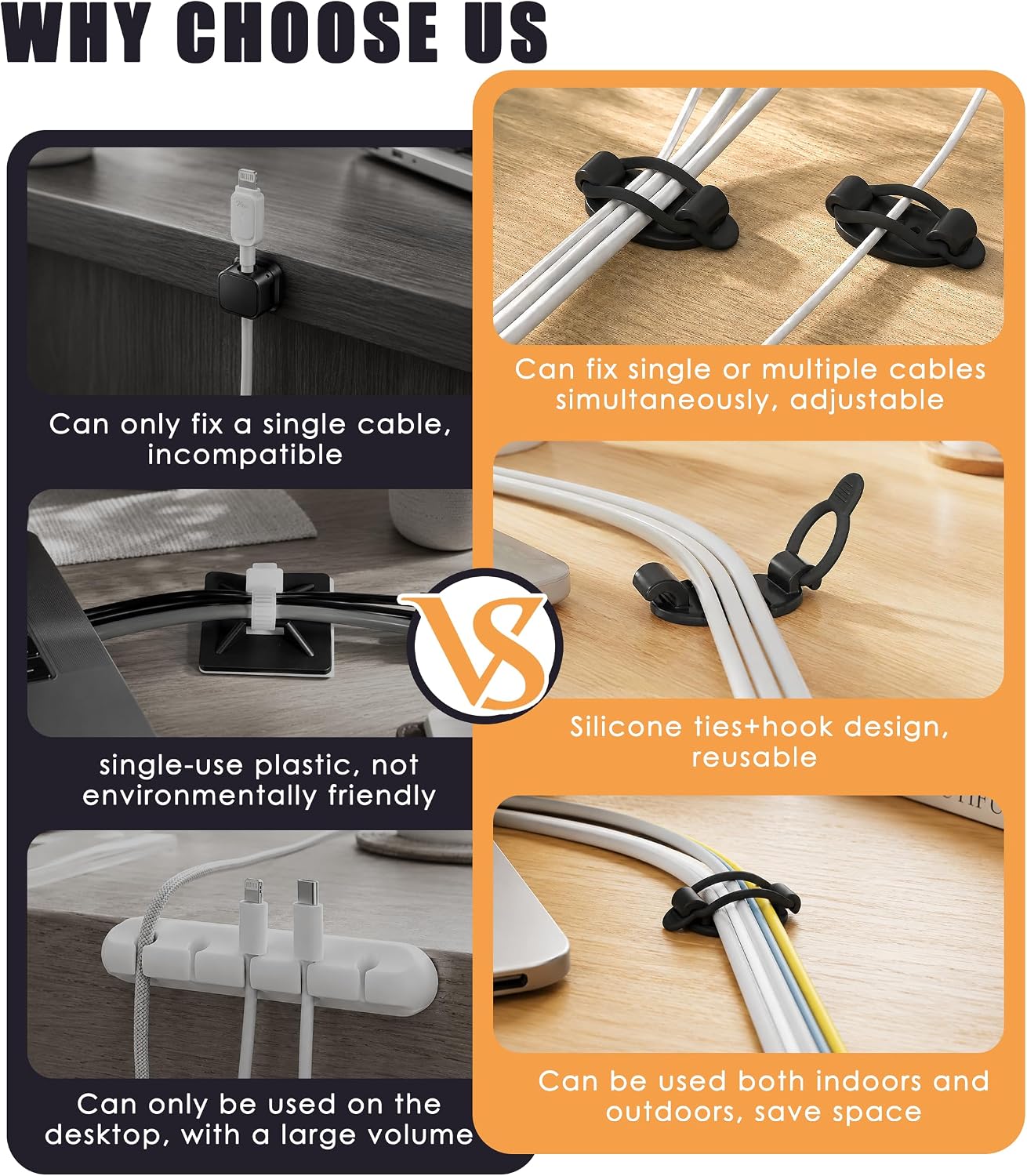 New Cable Clips Organizer Wate - Desk Setup Cable Management 评论和价格
