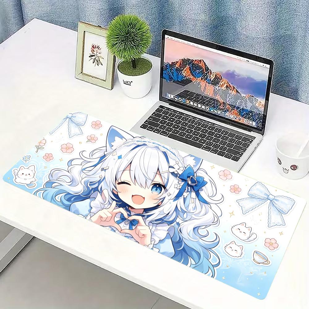 Kawaii Neko Anime Girl Large E - Desk Setup Blue 评论和价格