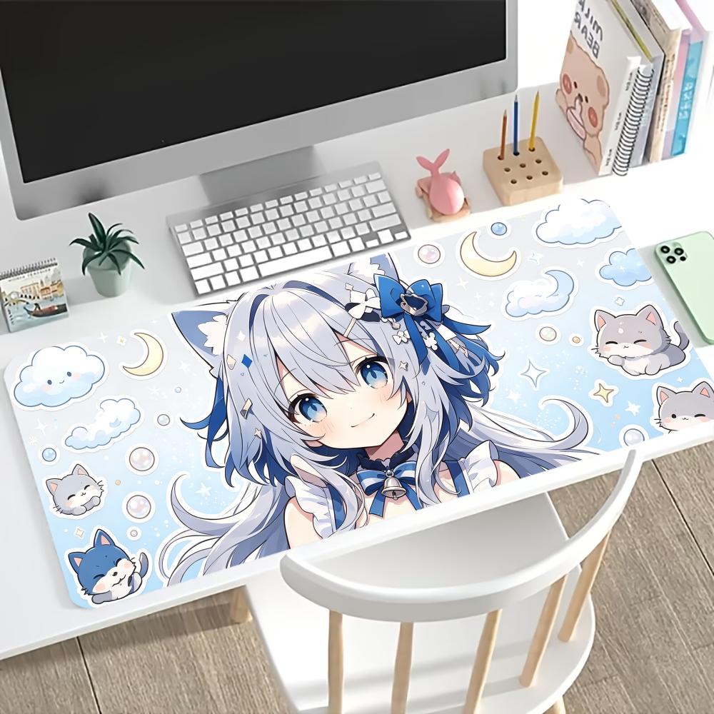 Kawaii Neko Anime Girl Large E - Desk Setup Blue 评论和价格