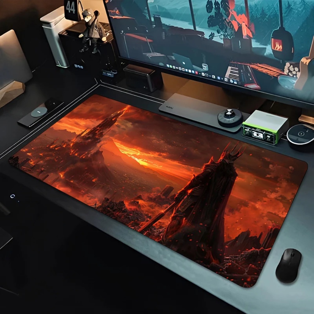 Vintage Red Gold Pattern Large - Desk Setup Red 评论和价格